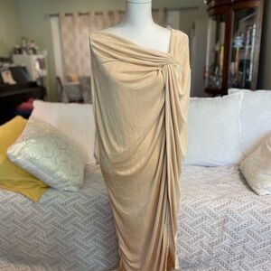 NWT JLUXLABEL Camille Metallic Drape Gown
